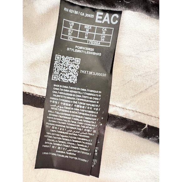 Guess Los Angeles Jacket Sz M Beaded Details Star Feather Print Drawstring Waist - Picture 15 of 16